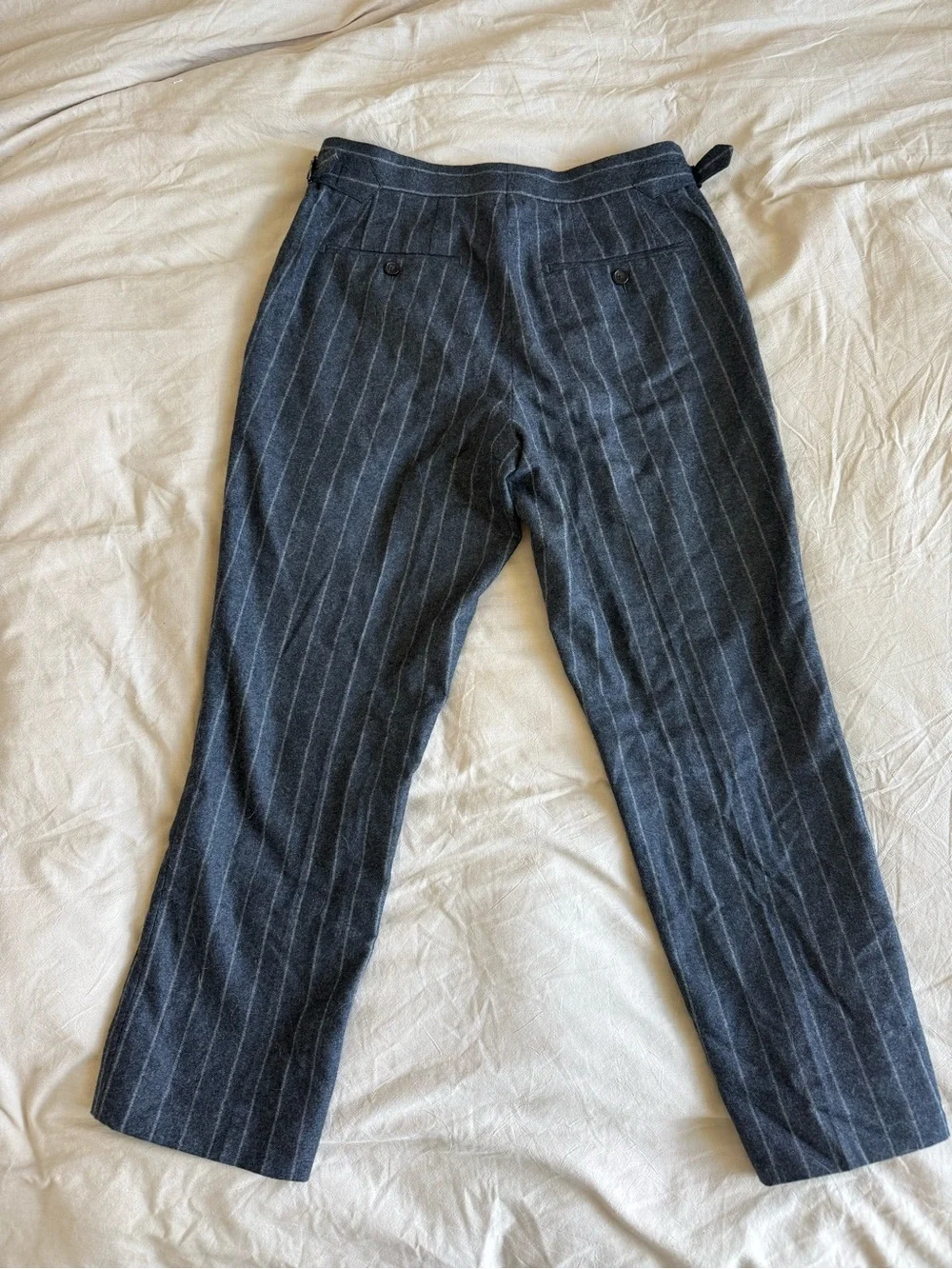 Men's Charcoal Pinstripe Dress Pants - Classic Tailored Fit